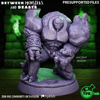 ancient golem tpk lab Tabletop Characters & Creatures Board Games Store dragons dungeons rpg stone miniature large dungeonsanddragons tabletop d&d 32mm construct ttrpg 3d print model - Mito3D