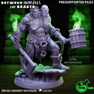 ettin battlemaster tpk lab Tabletop Characters & Creatures Board Games Store dragons dungeons giant rpg miniature large tabletop d&d heads 32mm ttrpg twoheaded 3d print model - Mito3D