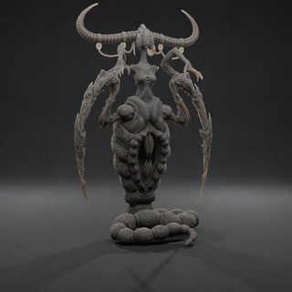queen mad's minis demon female hero unique commander miniature snake special nsfw alternative hq slaanesh proxy titty possed 3d print model - Mito3D