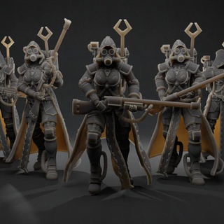 infantry mad's minis Tabletop Characters & Creatures basic mini model unit warhammer warrior miniature rifle scifi nsfw alternative adeptus mechanicus proxy alt frontline footman troopers techcrafters 3d print model - Mito3D