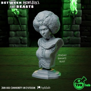 jendaya bahati bust tpk lab Tabletop Characters & Creatures Store dragons dungeons female fighter rpg warrior miniature tabletop african paladin d&d ttrpg poc blackpower 3d print model - Mito3D