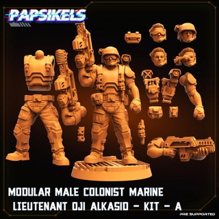 modüler erkek sömürgeci deniz teğmen Oji alkiasid takım papsikels minyatürler masaüstü karakterler yaratıklar mağaza asker 3d print model - Mito3D