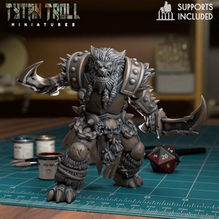 bugbear swords 01 pre-supported tytantroll miniatures Tabletop Characters & Creatures Store dragons dungeons fantasy scale miniature 32mm bearman 3d print model - Mito3D