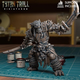 bug bear swords 03 pre-supported tytantroll miniatures Tabletop Characters & Creatures Store dragons dungeons fantasy monster creatures encounters bestiary dungeosn manuel 3d print model - Mito3D