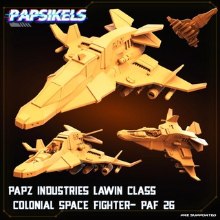 papz industrias halcón clase colonial espacio combatiente paf 26 papsikels miniaturas mesa vehiculos máquinas aeronave dirigible luchador 3d print model - Mito3D