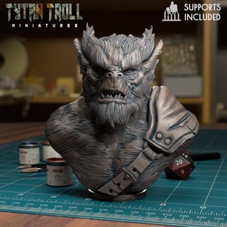 bug bear bust pre-supported tytantroll miniatures Tabletop Characters & Creatures Store dragons dungeons fantasy scale minis 32mm busts 3d print model - Mito3D