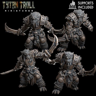 bug bear dual swords pack pre-supported tytantroll miniatures Tabletop Characters & Creatures Store dragons dungeons fantasy scale minis bugbear pathfinder 32mm 3d print model - Mito3D