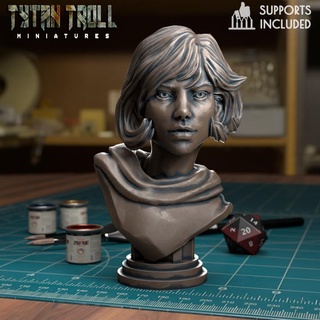 cute girl bust pre-supported tytantroll miniatures Tabletop Characters & Creatures Store dragons fantasy human scale painting 50mm minis 32mm busts dungeosn 3d print model - Mito3D