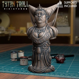 human queen chess piece pre supported tytantroll miniatures Tabletop accessories Store 3dprintable custom pieces presupported 3d print model - Mito3D