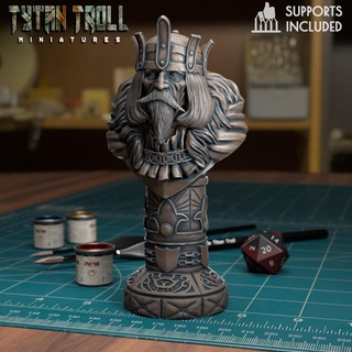 human king chess piece pre supported tytantroll miniatures Board Games Chess Sets Tabletop accessories Characters & Creatures Fantasy Universe Store Fan Art Busts dragons dungeons fantasy dnd pre-supported 3d print model - Mito3D