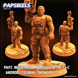 papz industries model sy-n-t3-t1-c android colonial infantry papsikels miniatures Tabletop Characters & Creatures Store droid 3d print model - Mito3D