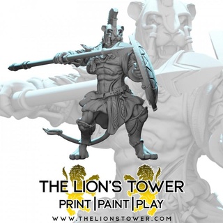 leonin warrior spear 1 32mm scale presupported miniature lion's tower adventurers guild Tabletop Characters & Creatures Board Games barbarian fantasy fighter greek rpg warhammer dungeonsanddragons dnd pathfinder frostgrave dandd hoplite theros icewinddale shadowdeep 3d print model - Mito3D