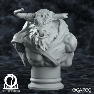minotaur bust presupported ogareg miniatures Tabletop Characters & Creatures Board Games beast greek monster mythical mythology boardgame blender dnd odyssey mytos 3d print model - Mito3D