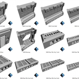 completar cerradura abierta modular industrial terreno loseta conjunto incluye archivos juego guerra fragua mesa accesorios 3D imprimible tablero juegos Tienda 40k espacio martillo casco necromunda matar infinito 28mm equipo zona mortalis 3d print model - Mito3D