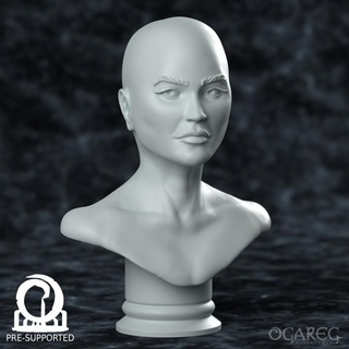 female academic bust presupported ogareg miniatures Sports & Outdoor Education Art Fan Busts anatomy display roleplay painting bald 3d print model - Mito3D