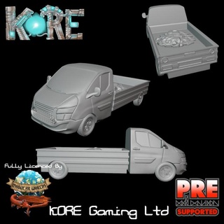 modern flatbed truck modular worlds Tabletop Vehicles & Machines Store car city rpg terrain van vehicle warhammer work tabletop apocalypse construction 28mm scatter rubble deadzone infinty lorry roadworks 3d print model - Mito3D