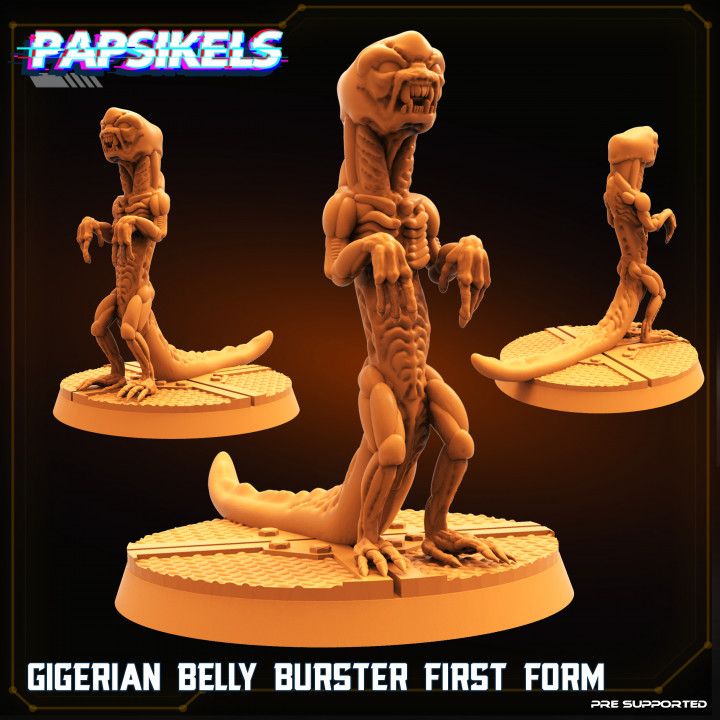 gigerian belly burster first form papsikels miniatures Tabletop Characters & Creatures Board Games Store baby 3D print model - Mito3D