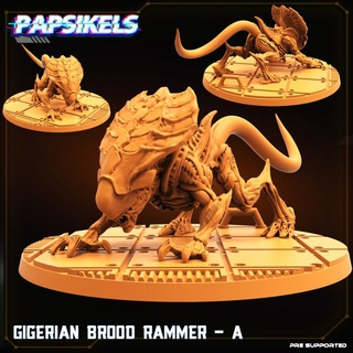 gigerian brood rammer papsikels miniatures Tabletop Characters & Creatures Board Games Store ram charge 3d print model - Mito3D
