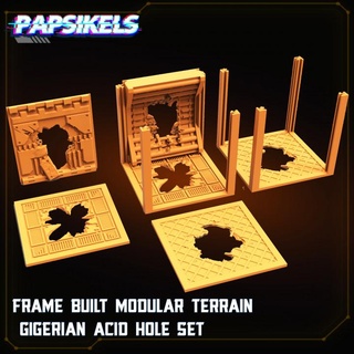 Cadre construit modulaire terrain gigerian acide trou ensemble papsikels miniatures table 3D imprimable planche Jeux boutique 3d print model - Mito3D