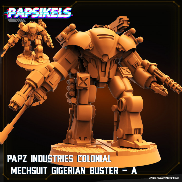 papz industries colonial mechsuit gigerian buster papsikels miniatures Tabletop Vehicles & Machines Board Games Store modular suit meh 3D print model - Mito3D