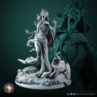 banshee 75mm 32mm pre-supported white werewolf tavern Tabletop Characters & Creatures Board Games creature ghost monster warhammer boardgame tabletop wargame dnd dndmonster dndcreature 3d print model - Mito3D