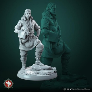 miller 32mm pre-supported white werewolf tavern Tabletop Characters & Creatures Board Games Store character boardgame tabletop wargame dnd npc dndcharacter 3d print model - Mito3D
