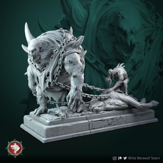 flasher diorama pre-supported white werewolf tavern Tabletop Characters & Creatures Board Games monster boardgame tabletop wargame abomination dnd flesh fleshgolem 3d print model - Mito3D