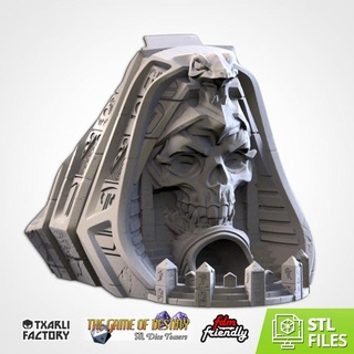 pharaoh skull dice tower txarli factory Tabletop accessories 3D Printable Terrain rpg table top warhammer magic towers role end tabletop rol d&d dnd pathfinder fates fabtasy 3d print model - Mito3D