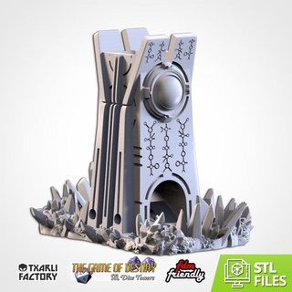 xeno tower dice txarli factory Tabletop accessories 3D Printable Terrain fantasy rpg table top warhammer magic towers role end tabletop rol d&d dnd pathfinder fates 3d print model - Mito3D