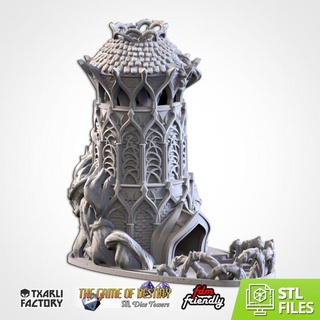 druid tower dice txarli factory Tabletop accessories 3D Printable Terrain dark dragons elf fantasy rpg table top warhammer magic towers role end tabletop elves dungeon rol d&d dnd pathfinder fates 3d print model - Mito3D