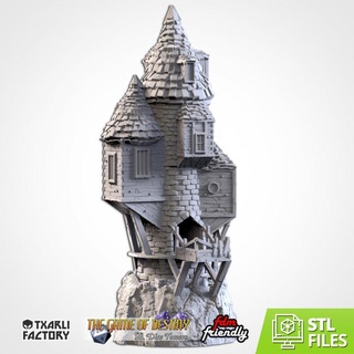 town house dice tower txarli factory Tabletop accessories 3D Printable Terrain elf fantasy rpg table top warhammer magic towers role end tabletop elves rol d&d dnd pathfinder fates 3d print model - Mito3D