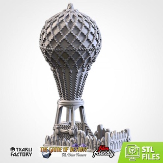 caliente aire globo torre txarli fábrica mesa accesorios 3D imprimible terreno fantasía rpg superior martillo guerra magia torres papel final rol d dnd pionero destinos 3d print model - Mito3D