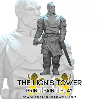 mercenary company - oliver 32mm scale presupported miniature lion's tower adventurers guild Tabletop Characters & Creatures fantasy fighter human rpg warhammer dungeonsanddragons dnd pathfinder frostgrave dandd cityguard icewinddale citywatch shadowdeep flamingfist splintmail blackcompany 3d print model - Mito3D