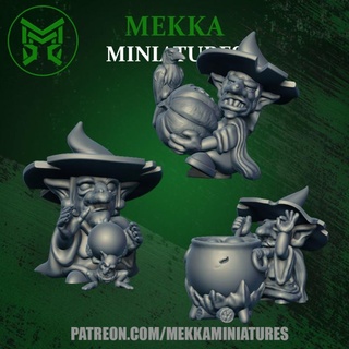 goblin witches mekka miniatures Tabletop Characters & Creatures Store 40k halloween orc ork scary spooky warhammer witch orcs mordheim orks grots gorkamorka snotlings 3d print model - Mito3D
