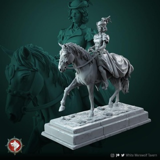 lady rebecca bahly 32mm + 75mm pre-supported white werewolf tavern Tabletop Characters & Creatures Store creature female ghost character tabletop dnd npc dndcharacter horsewoman 3d print model - Mito3D