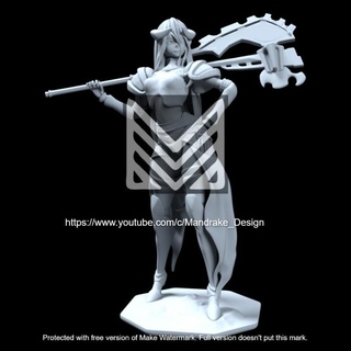 albedo - overlord mandrake demon action anime axe figure girl manga weapon succubus melee femal 3d print model - Mito3D
