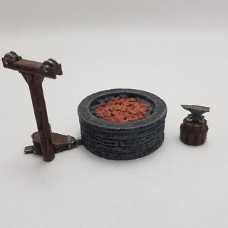 pequeno forja conjunto Jacob Janiak Ambiente fdm jogos armas resina tampo mesa masmorra dragões enviro 3d print model - Mito3D