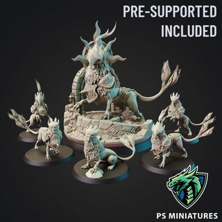 hawkhounds bundle paul scott Tabletop Characters & Creatures Store animal bird creature dog epic fantasy guard hound monster hawk fusion armoured gryphon discount feathered demigryph variants 3d print model - Mito3D