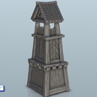 medieval roofed outpost 13 - warhammer age sigmar bolt action flames war scenery terrain wargame modern hartolia miniatures Tabletop accessories 3D Printable Terrain Store architecture building fdm rings miniature lord resin 28mm middle 32mm sceneries 3d print model - Mito3D