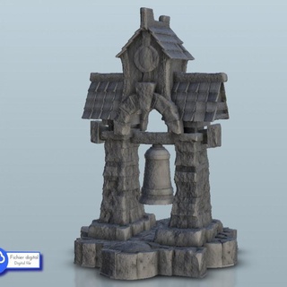 medieval bell tower 13 - warhammer age sigmar bolt action flames war scenery terrain wargame modern hartolia miniatures Tabletop accessories 3D Printable Terrain Store rings lord middle sceneries buidling 3d print model - Mito3D