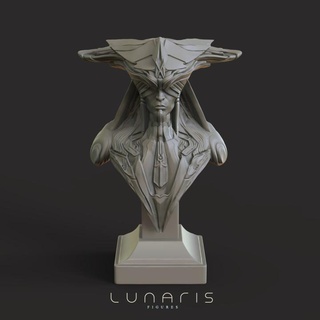 talon lunaris figures Tabletop Characters & Creatures alien bust pilot scifi aviator 3d print model - Mito3D