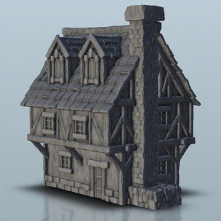 medieval house 8 - warhammer age sigmar bolt action flames war scenery terrain wargame modern hartolia miniatures Tabletop accessories 3D Printable Terrain Store architecture building rings lord 28mm 15mm middle 32mm 3d print model - Mito3D