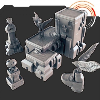 sci-fi scenery - fountains statues support-free evan carothers  Tabletop Tabletop accessories Tabletop Tabletop Characters & Creatures Sci-Fi Universe Tabletop 3D Printable Terrain Store scifi  3d print model - Mito3D