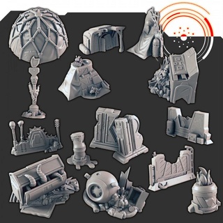 sci-fi scenery - slums support-free evan carothers Tabletop accessories Characters & Creatures Sci-Fi Universe Store scifi 3d print model - Mito3D