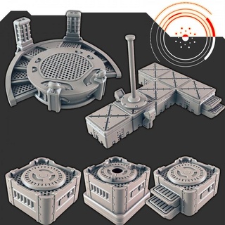 sci-fi scenery - stages platforms set support-free evan carothers Tabletop accessories Characters & Creatures Sci-Fi Universe 3D Printable Terrain Store scifi platform stage 3d print model - Mito3D