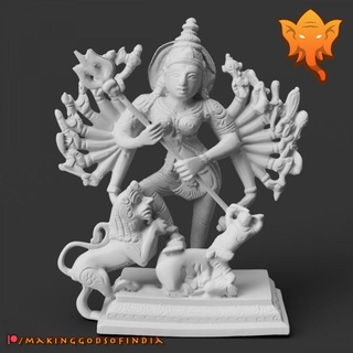 Durga öldürme bufalo iblis mahishasura iyi tanrıça Hindu Hindistan Hintli pirinç 3d print model - Mito3D