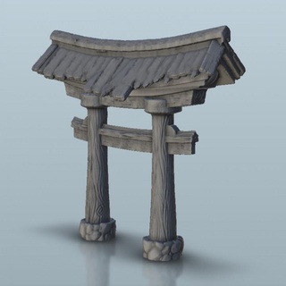 oriental tory gate 14 - age sigmar bolt action flames war scenery terrain wargame modern hartolia miniatures Tabletop 3D Printable Terrain Fantasy accesory building china chinese asia asian japenese sceneries 3d print model - Mito3D
