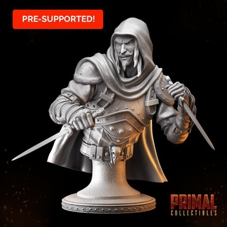 thief - balthazar wade bust - masters dungeons quest primal collectibles  Tabletop Tabletop Characters & Creatures classic dragons dungeons epic fantasy hero retro rpg treasure war warrior miniature enemy paint boardgame roleplaying oldschool wargame quest retrogame thief tabletopgame classicgame  3d print model - Mito3D