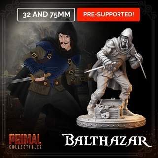 thief - balthazar wade masters dungeons quest primal collectibles Tabletop Characters & Creatures classic dragons epic fantasy gold hero retro rpg treasure war warrior miniature enemy paint boardgame roleplaying oldschool wargame retrogame tabletopgame treasurechest cheater classicgame 3d print model - Mito3D