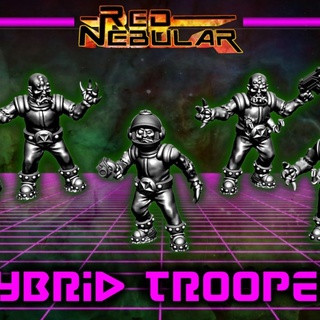 ghyant hybrid troopers red nebular Tabletop Characters & Creatures Store alien human retro space cult scifi ant cosmonaut 3d print model - Mito3D